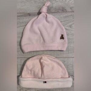 Baby Gap & Tommy Hilfiger (Lot of 2) 100% Cotton Beanie Hats Newborn - 3 Months